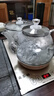 益茶福全自動(dòng)上水電熱水壺底部上水嵌入式茶臺功夫茶燒水壺飲水燒水一體機抽水玻璃煮茶壺保溫泡茶壺 SQ-008金色玻璃套裝 1L 曬單實(shí)拍圖