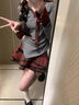 菲司爾特美式甜辣妹格子連衣裙女裝2026春秋新款百搭學(xué)院風(fēng)蓬蓬短裙套裝 辣妹顯瘦套裝（兩件套+安全褲） S 建議80-100斤 曬單實(shí)拍圖