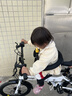 Jeep吉普折疊自行車(chē)成人20寸男女士變速通勤運動(dòng)單車(chē)-賽利 皎月白-輻條輪【車(chē)子+寶寶座椅】 20寸 7速 曬單實(shí)拍圖