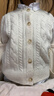 優(yōu)衣庫童裝女童souffle yarn舒芙蕾開(kāi)衫長(cháng)袖毛衣外套478173 01 乳白色 120 曬單實(shí)拍圖