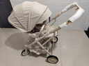 TianRui嬰兒推車(chē)高景觀(guān)可坐可躺雙向輕便折疊避震新生兒寶寶推車(chē)嬰兒車(chē) 二代旗艦版-卡布奇洛  皮質(zhì)頂棚 曬單實(shí)拍圖