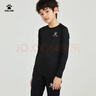 卡爾美（KELME） 兒童緊身衣男女童透氣長(cháng)袖彈力打底衫足球訓練服緊身褲健身套裝 黑色套裝【透氣薄款-左胸LOGO】 140 CM 曬單實(shí)拍圖