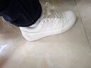 安踏男鞋板鞋小白鞋子男士運動(dòng)鞋夏季皮面防潑水厚底增高減震休閑鞋 【厚底減震小白鞋】象牙白/芯片灰-1 42.5 (265mm) 曬單實(shí)拍圖