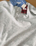 初語(yǔ)拼接假兩件襯衫衛衣女26春季新款知識分子時(shí)尚polo領(lǐng)上衣情侶 銀花灰 M 曬單實(shí)拍圖