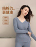 新一步（XINYIBU）【7A抗菌】純棉秋衣秋褲女士秋冬印花軟綿綿打底衫保暖內衣套裝 1933海苔藍 XL 建議165-170cm，105-120斤 曬單實(shí)拍圖