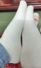 恒源祥100%純棉襪子女士襪子女純棉抗菌防臭舒適透氣百搭抗起球中筒襪 曬單實(shí)拍圖