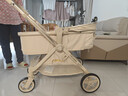 酷貝樂(lè )（coballe）嬰兒推車(chē)可坐可躺輕便折疊嬰兒車(chē)0-3歲減震高景觀(guān)雙向寶寶手推車(chē) 【5代】香檳金（輕便護脊+推桿秒換向） 曬單實(shí)拍圖
