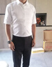 羅蒙（ROMON）高檔絲光棉短袖襯衫男夏季薄款純色半袖爸爸商務(wù)休閑免燙修身襯衣 白色  2XL 【建議體重150-160斤】 曬單實(shí)拍圖