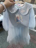 G.duck小黃鴨女童連衣裙春秋洋氣兒童愛(ài)莎公主裙秋季女孩寶寶艾莎套裝裙 藍色兩件套 100 建議90-100cm3-4歲 曬單實(shí)拍圖