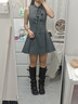 UR2026夏季新款女裝魅力綁帶領(lǐng)口無(wú)袖超短連衣裙UWG760084+ 深灰 L 曬單實(shí)拍圖