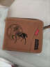 途尊（kingtrip）2026馬年高貴感個(gè)性馬元素短款男士錢(qián)包百搭拉鏈時(shí)尚卡包零錢(qián)袋 棕色 曬單實(shí)拍圖