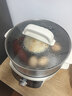 美的（Midea）電蒸鍋電火鍋電煮鍋 多用途鍋 電熱鍋 多功能蒸煮鍋蒸包子鍋煮蛋器上蒸下煮三層大容量不銹鋼機身 14.5L 【米色】ZGE2866 旋鈕調節 曬單實(shí)拍圖