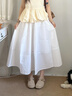 森馬（Semir）半身裙女夏高腰拼接分割肌理純色2026新款松弛感慵懶垂感長(cháng)裙 本白10101 M 曬單實(shí)拍圖