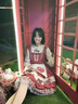 唐努烏洛麗塔裙子漿果少女op復古小紅帽斗篷長(cháng)袖日系洋裝lolita連衣裙 酒紅色連衣裙 M 曬單實(shí)拍圖