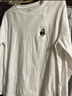 佐丹奴長(cháng)袖T恤女秋冬新款純棉打底衫牛油果刺繡圓領(lǐng)上衣13325694 20白色 M 曬單實(shí)拍圖