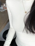 小野和子肌底衣修身打底衫長(cháng)袖T恤女士秋上新款圓領(lǐng)白色保暖內搭 曬單實(shí)拍圖