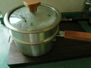 小熊（Bear）奶鍋 316L不銹鋼嬰兒寶寶輔食鍋小奶鍋加厚湯鍋煮面鍋帶蒸籠18cm 曬單實(shí)拍圖