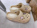 大嘴猴（paul frank）洞洞鞋女夏涼拖鞋男情侶厚底踩屎感eva沙灘可戶(hù)外兩穿涼鞋 杏子色 38-39 (245mm) 曬單實(shí)拍圖