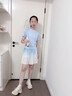 艾卡諾 I.KARNOW女童夏季套裝速干運動(dòng)服兒童涼感短袖大童百褶裙子網(wǎng)球羽毛球訓練 6126白藍+19027白色 120 曬單實(shí)拍圖