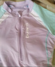 李寧（LI-NING）兒童泳衣女童拼色短袖連體平角游泳衣保守休閑款泳裝0052紫藍170 曬單實(shí)拍圖