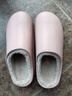 ecac冬季防水棉拖鞋女士2025情侶居家外穿加絨保暖防滑厚底棉拖男 皮粉 38-39 （推薦37-38腳） 曬單實(shí)拍圖