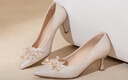 卓詩(shī)尼婚鞋新娘鞋2026春新款法式絕美高跟鞋女細跟高級感不累腳淺金色38 曬單實(shí)拍圖