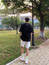 INTO TOP男士短袖T恤套裝春夏季新款休閑套裝男戶(hù)外運動(dòng)上衣短褲兩件套 黑色上衣+黑色短褲 XL 曬單實(shí)拍圖