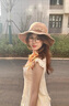 CHANEELR & KARITH草帽防曬帽女漁夫帽夏季遮陽(yáng)沙灘帽太陽(yáng)帽生日小眾禮物送女友老婆 深卡其 曬單實(shí)拍圖