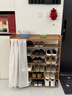 小匠材鞋架家用門(mén)口多層入戶(hù)柜簡(jiǎn)易玄關(guān)防塵收納鞋柜茶色7層90cm 曬單實(shí)拍圖