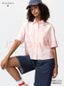 優(yōu)衣庫合作款/女裝牛津紡箱型襯衫/短袖襯衣484849 10 水粉色 M 曬單實(shí)拍圖