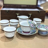 幽云水景德鎮茶具玲瓏功夫蓋碗套裝陶瓷家用手工鏤空客廳泡茶具整套 11頭青花鴻運蓮蓮玲瓏茶具 曬單實(shí)拍圖