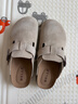 百麗休閑厚底增高3cm勃肯鞋男春夏包頭半拖外穿拖鞋B3731 杏色 39 曬單實(shí)拍圖