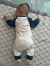 舒貝怡2件裝嬰兒衣服滿(mǎn)月新生兒連體衣周歲寶寶爬服春夏純棉哈衣藏青73 曬單實(shí)拍圖
