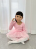 s.lemon女童舞蹈服兒童長(cháng)袖連體服蓬蓬紗裙中國舞形體練功服芭蕾舞裙 櫻花粉 130 （建議身高120-130cm） 曬單實(shí)拍圖