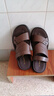 紅蜻蜓男士皮涼鞋夏季牛皮沙灘鞋休閑兩穿涼鞋男WTT25034 棕色 40 曬單實(shí)拍圖