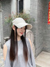 Charm Kendo防曬帽子女夏季棒球帽防紫外線(xiàn)大帽檐遮臉鴨舌帽扎馬尾太陽(yáng)帽 米色 曬單實(shí)拍圖