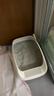 美卡 雙層貓砂盆半封閉式貓廁所貓屎貓盆小號大號貓砂盆超大貓咪用品 亞銀灰色特大號 曬單實(shí)拍圖