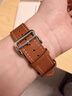 MSSM適用蘋(píng)果手表表帶apple watch愛(ài)馬仕款Swift小牛皮真皮iwatch表帶ultra3/S11/S10/9/8/se3/2淺棕色 曬單實(shí)拍圖