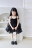 班喜迪女童夏裝連衣裙洋氣兒童公主裙子周歲寶寶禮服夏季小童吊帶蓬蓬裙 黑色 110 曬單實(shí)拍圖