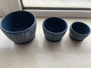 九千谷 花盆陶瓷藍色星空陽(yáng)臺桌面擺件植物花卉透氣帶托盤(pán)3件套9232 曬單實(shí)拍圖