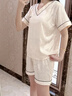 雅鹿睡衣女2026新款冰絲夏季短袖套裝女士夏天性感薄超家居服 2135-香檳色【短袖短褲】 M 適合體重80-100斤 曬單實(shí)拍圖