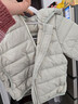 嘟嘟家寶寶羽絨服新年輕薄兒童白鴨絨保暖男童連帽外套過(guò)年衣服 綠色 90 曬單實(shí)拍圖