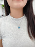 伊彩托帕石吊墜女項鏈高端彩寶頸飾生日禮物七夕情人節(jié)禮物 藍色寶石 4.5克拉 18k金吊墜/贈銀項鏈 曬單實拍圖