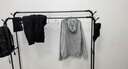 衣架落地臥室家用雙桿晾衣架掛衣架子室內衣服衣帽架加粗陽(yáng)臺衣桿 150cm黑【雙桿+置物架】 曬單實(shí)拍圖
