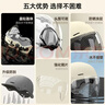 天騎頭盔 電動(dòng)車(chē)3c認證新國標A類(lèi)電瓶車(chē)半盔男女士夏季安全帽四季通用 米白色 米白-防曬茶鏡  曬單實(shí)拍圖