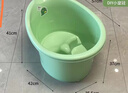 識恩寶寶洗澡桶兒童泡澡桶嬰兒浴桶可坐沐浴桶家用浴盆嬰兒洗澡盆大號 草綠一體凳0-6歲加厚 曬單實(shí)拍圖