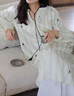桑羅李蘭迪同款熊貓真絲睡裙女長(cháng)袖連衣裙外穿家居服女禮物送女生 米底熊貓條紋 L 曬單實(shí)拍圖