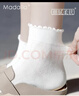 莫代爾白色襪子女100%純棉春夏花邊百搭短襪女月子棉襪運動(dòng)船襪女 曬單實(shí)拍圖