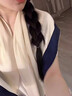吳蠶里優(yōu)雅簡(jiǎn)約真絲絲巾女重磅斜紋綢桑蠶絲大方巾春外搭披肩送禮 愛(ài)神之手-藍 曬單實(shí)拍圖