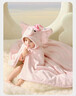 babycare嬰兒浴巾暖絨洗澡巾光暖黑科技baby絨帶帽斗篷-小粉象105*105cm 曬單實(shí)拍圖